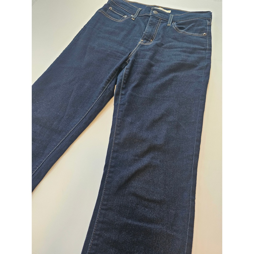 Levi's 724 High Rise Straight Jeans Women 29 Dark Wash Stretch Denim Slim Fit - Picture 4 of 9